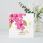 ピンクのプルミアス結婚式招待状 招待状 (スタンド正面)