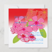 ピンクのプルミアス結婚式招待状 招待状 (裏面)