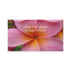 ピンクのプルメリアのマッサージの名刺のテンプレート