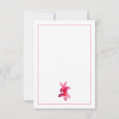 ピンクのプルメリアのモダン花結婚たち、ありがとう 招待状 (裏面)