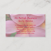 ピンクのプルメリアの熱帯花のカスタムの名刺 名刺 (裏面)