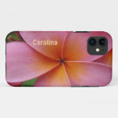 ピンクのプルメリアの花のパーソナライズなiphone 5カバー Case-Mate iPhoneケース (裏面(横))