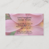 ピンクのプルメリアの花の名刺のテンプレート2 名刺 (裏面)