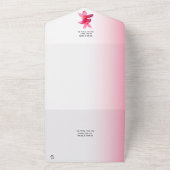 ピンクのプルメリアの花ピンク、フローラ結婚、 オールインワン招待状 (外側)