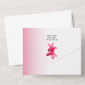 ピンクのプルメリアの花ピンク、フローラ結婚、 オールインワン招待状 (裏面)