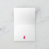 ピンクのプルメリアの花ピンク、フローラ結婚、 サンキューカード (内部)