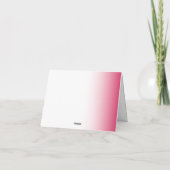 ピンクのプルメリアの花ピンク、フローラ結婚、 サンキューカード (裏面)