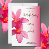 ピンクのプルメリアの花ピンク、フローラ結婚、 招待状