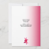 ピンクのプルメリアの花ピンク、フローラ、ブライダル 招待状 (裏面)