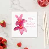 ピンクのプルメリアの花,トロピカル結婚,フローラ, スタンダードカクテルナプキン (インサイチュ)