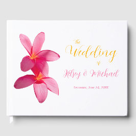 ピンクのプルメリアの花、熱帯、フローラ ゲストブック