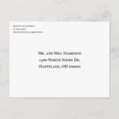 ピンクのプルメリア日付を保存する白い葉書 案内ポストカード (裏面)