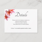 ピンクのプルメリア結婚の詳細エンクロージャカード エンクロージャーカード (正面)