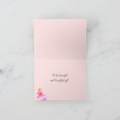 ピンクのプルメリア花折り畳みシャワーサンキューカード シーズンカード (内部)