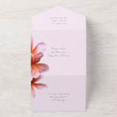 ピンクのプルメリア誕生日パーティーオールインワン招待状 オールインワン招待状 (外側)