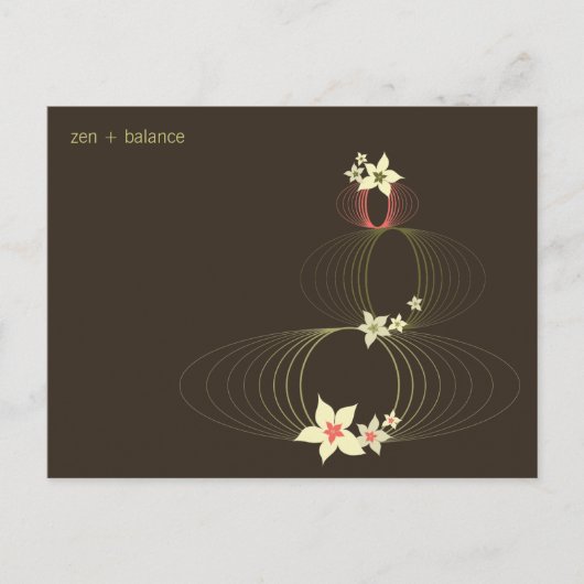 ピンクのプルメリア フラギパニの花 モダンな生け花 ゼン ポストカード (正面)