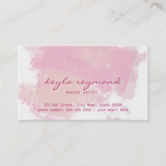 ピンクのプレゼンテーション/メイクアップピンク 名刺 (正面)