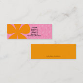 ピンクのプロフィールカードの大きいオレンジデイジーの花 スキニー名刺 (正面/裏面)