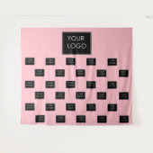 ピンクのプロフェッショナル会社のビジネスロゴの背景 タペストリー (正面(横))