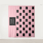 ピンクのプロフェッショナル会社のビジネスロゴの背景 タペストリー (正面)