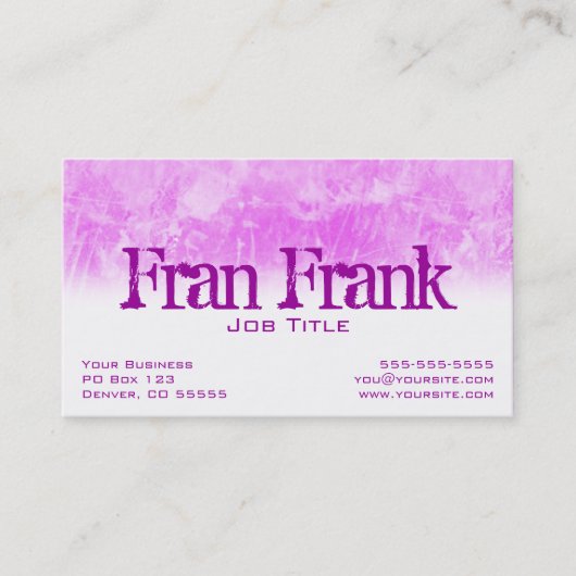 ピンクのプロフグランジァイル・カード 名刺 (正面)