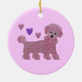 ピンクのプードルのオーナメント セラミックオーナメント (裏面)