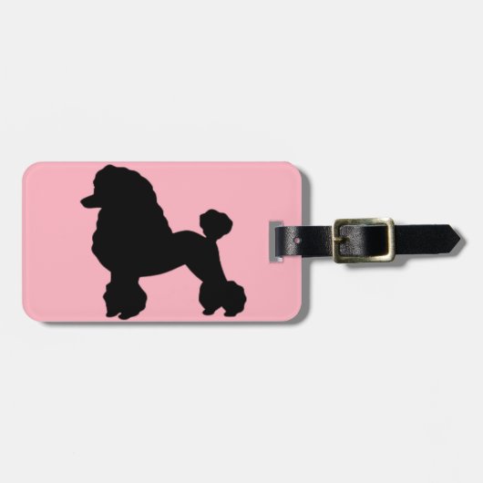 ピンクのプードルのスカートの荷物のラベル ラゲッジタグ (正面横)
