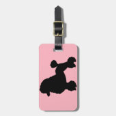 ピンクのプードルのスカートの荷物のラベル ラゲッジタグ (正面縦)