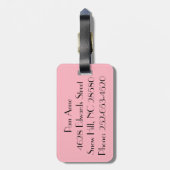 ピンクのプードルのスカートの荷物のラベル ラゲッジタグ (裏面縦)