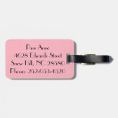 ピンクのプードルのスカートの荷物のラベル ラゲッジタグ (裏面横)