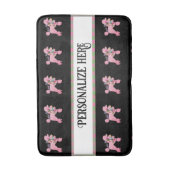 ピンクのプードルのパーソナフランスのライズ バスマット (正面縦)