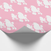 ピンクのプードルの包装紙 ラッピングペーパー (角)