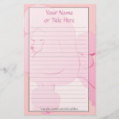 ピンクのプードルの文房具 便箋 (正面)