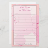 ピンクのプードルの文房具 便箋 (正面/裏面)