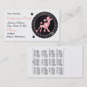 ピンクのプードルビジネスプロフィールカード 名刺 (正面/裏面)