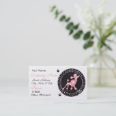 ピンクのプードルビジネスプロフィールカード 名刺 (スタンド正面)