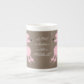 ピンクのプードル ボーンチャイナマグカップ (正面)