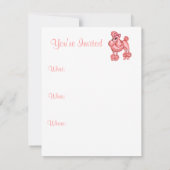 ピンクのプードル 招待状 (裏面)