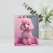 ピンクのプードル – 私は葉書ファンシーだ ポストカード (スタンド正面)