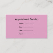 ピンクのヘアサロンカード(背面にアポイントメント付き) 予約カード (裏面)