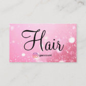 ピンクのヘアスタイリストサロン 名刺 (裏面)