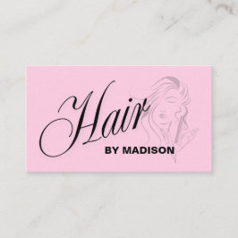 ピンクのヘアスタイリストQRコード 名刺