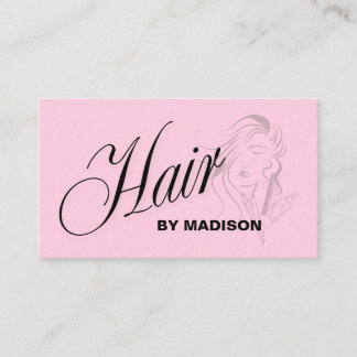 ピンクのヘアスタイリストQRコード 名刺