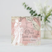 ピンクのヘアピン チェーン 結婚式招待状 Once Upon a Time 招待状 (スタンド正面)