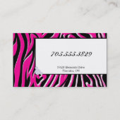 ピンクのヘアーサロンのシマウマのプリントのモダンな名刺 名刺 (裏面)