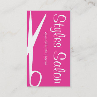 ピンクのヘアーサロンの名刺2 名刺