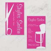 ピンクのヘアーサロンの名刺2 名刺 (正面/裏面)