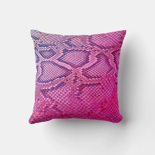 ピンクのヘビの模様の枕 クッション (裏面)