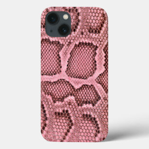 ピンクのヘビの皮 iPhone 13ケース