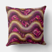 ピンクのヘビ模様 クッション (裏面)